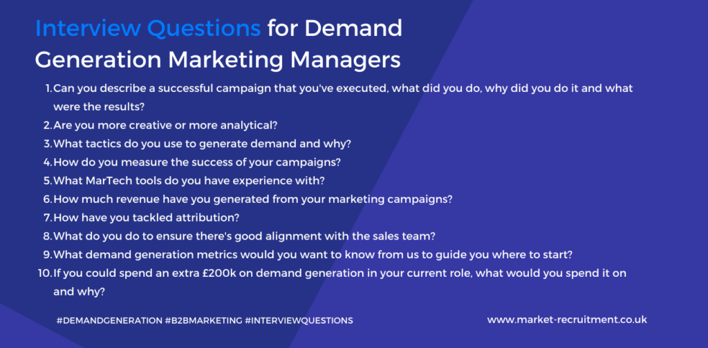 interview questions for demand generation marketing managers 