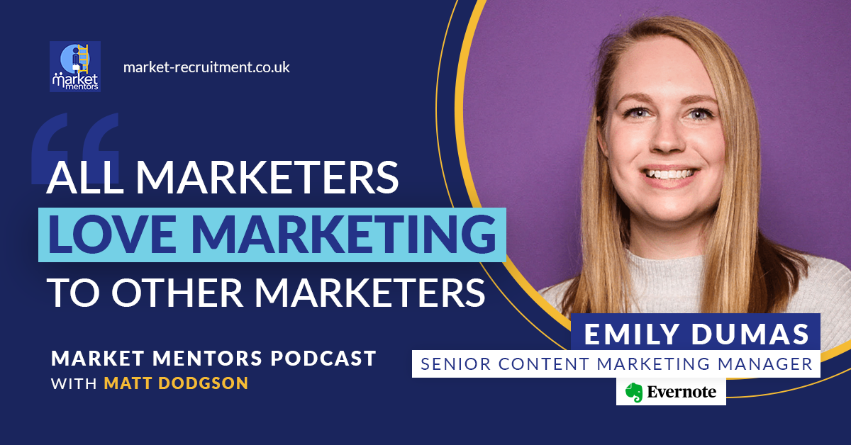emily dumas discussing content marketing on the market mentors podcast